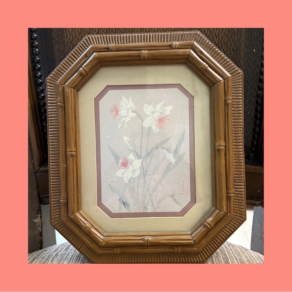 Floral Art in Wooden Frame